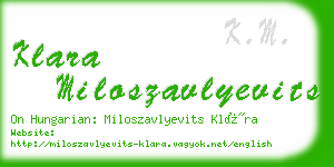 klara miloszavlyevits business card